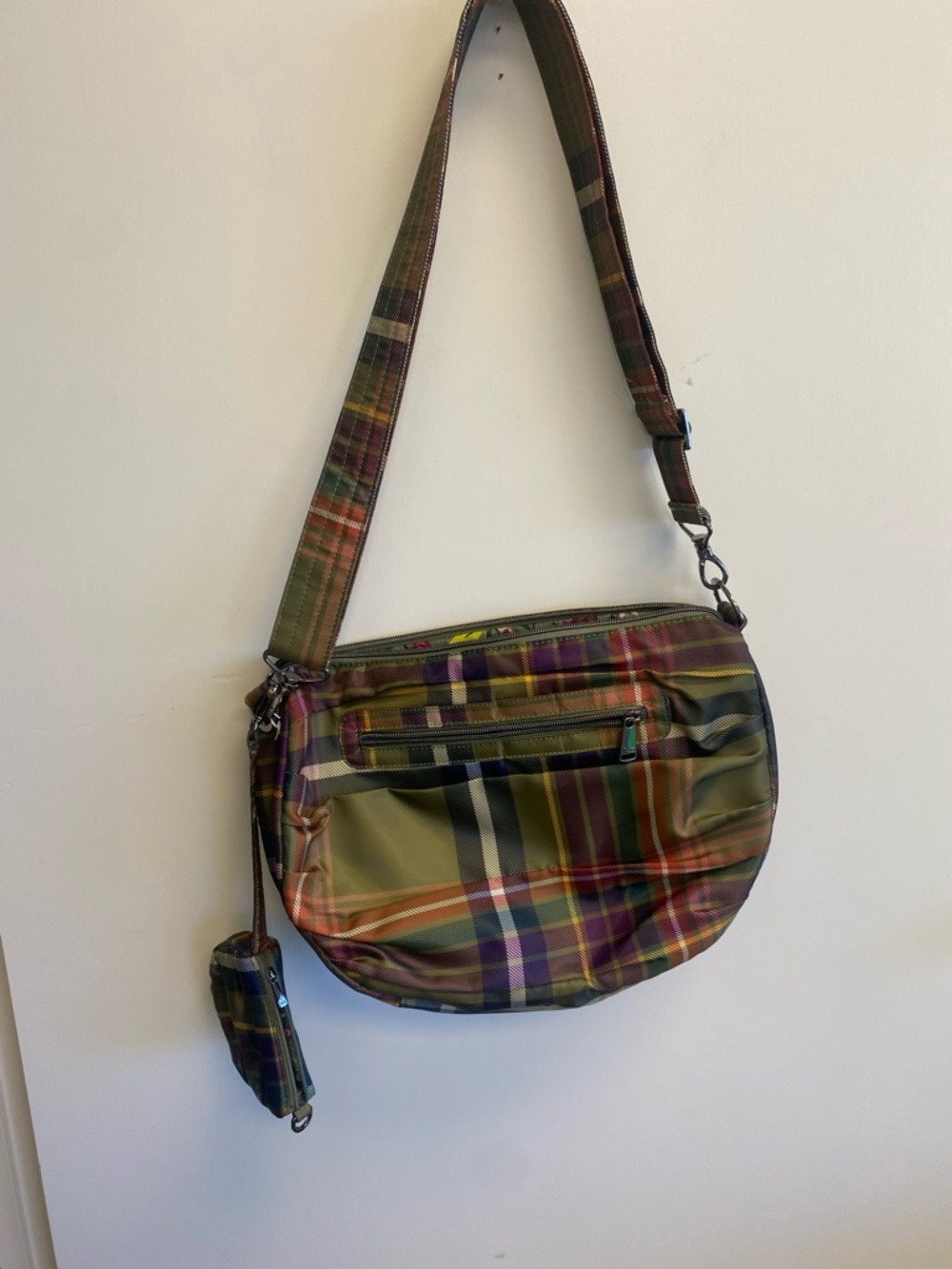 LUG Scuffle pleated crossbody bag with dico pouch